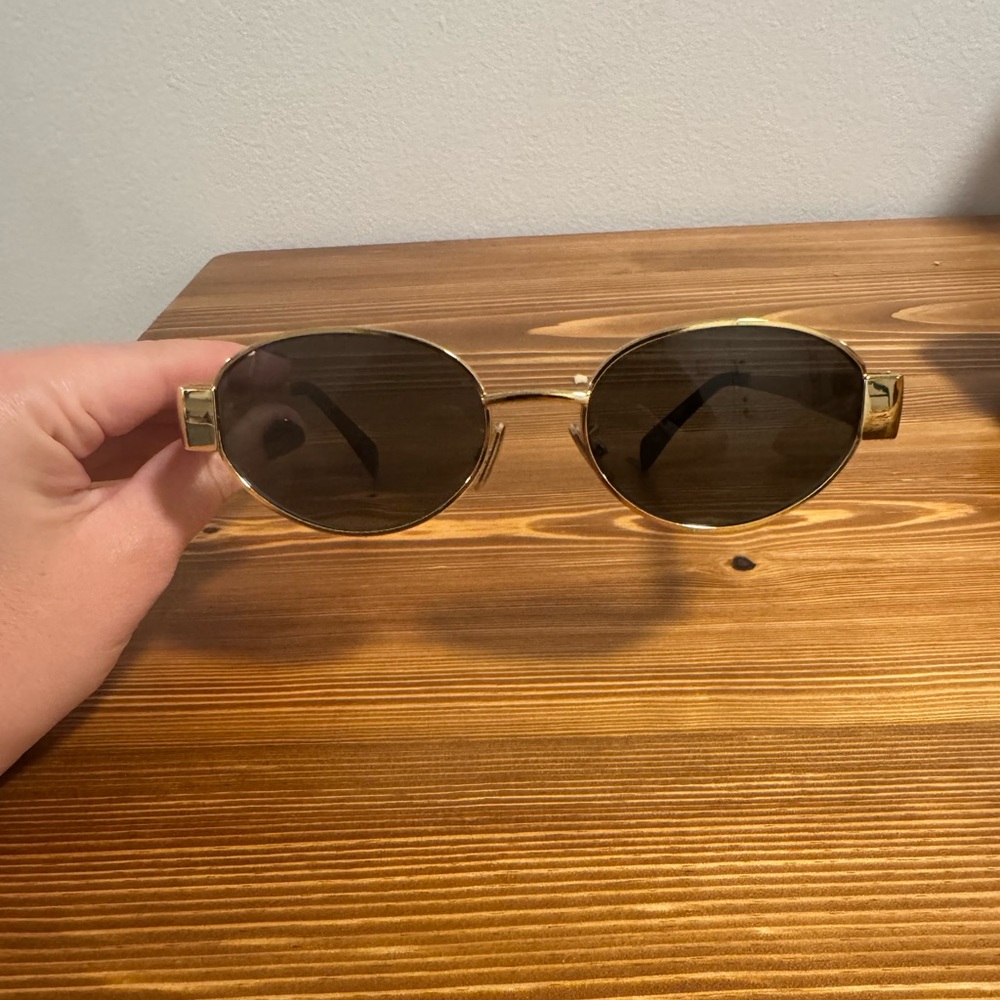 Celine Gold Oval Sunglasses